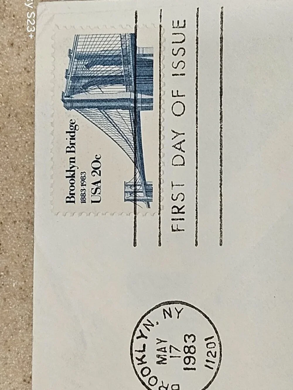 COLLECTIBLE USPS 1ST DAY ISSUE COVER BROOKYLN BRIDGE ROEBLING STAMP ENVELOPE FDC